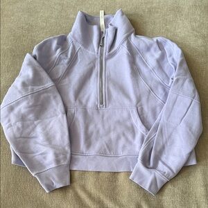 lululemon athletica Scuba oversized funnel neck half zip in lilac smoke